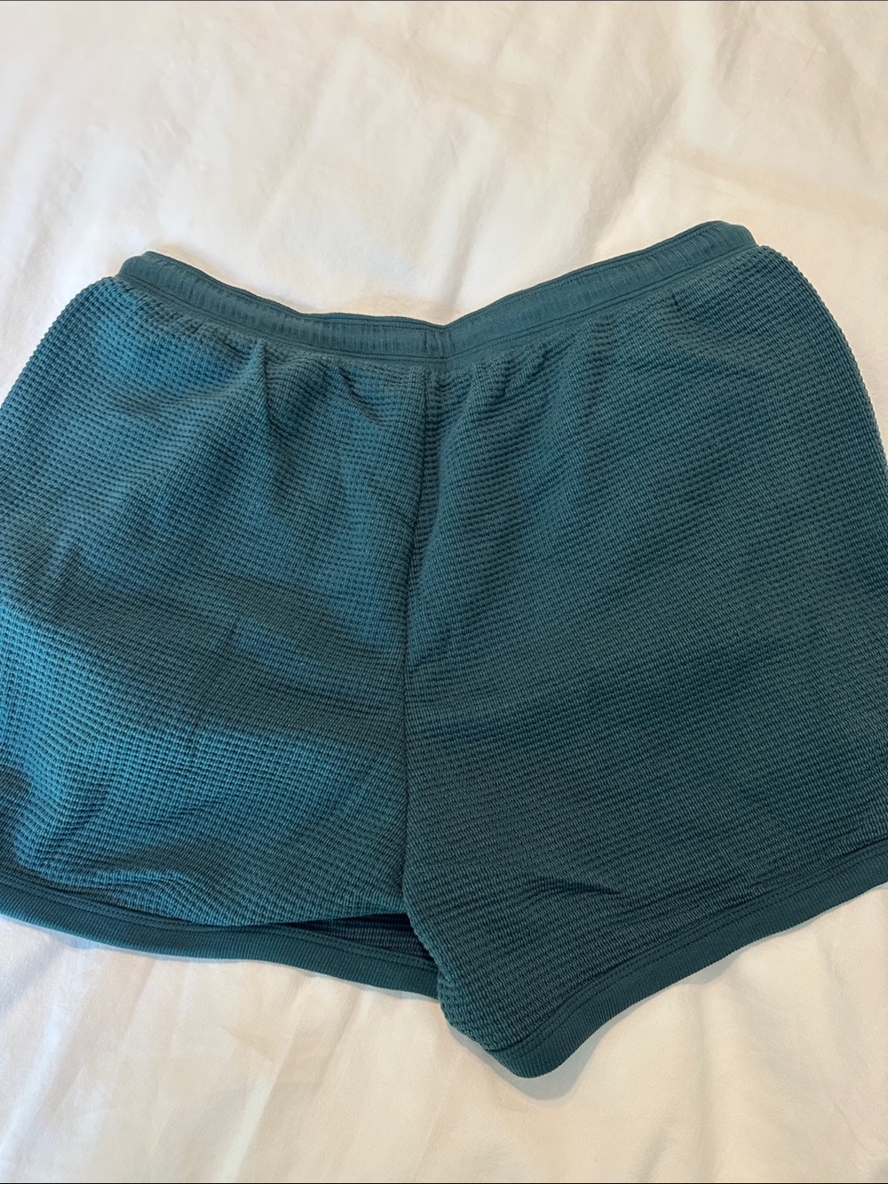 Athleta Tranquil Waffle Shorts in Teal - Women's Casual Lounge Shorts - Picture 3 of 4